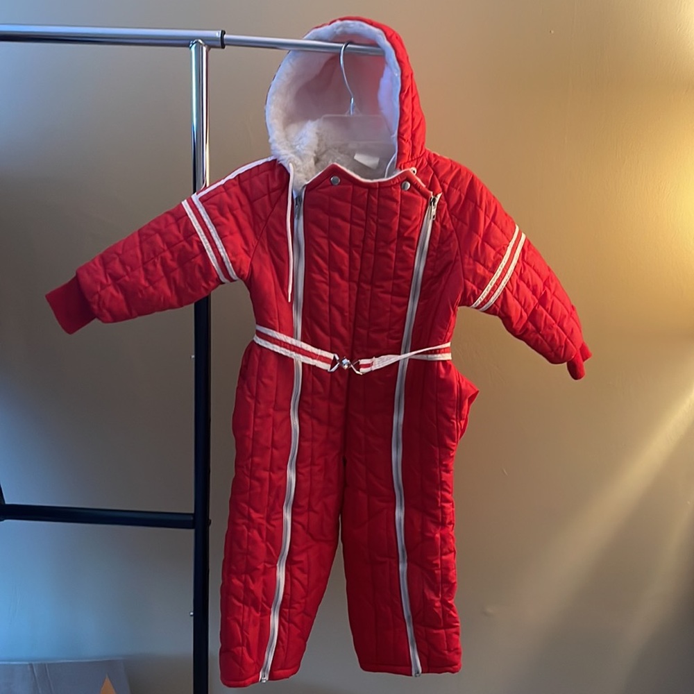 Adorable Vintage Snowsuit one piece jacket by Quilter